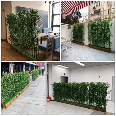 Product: Commercial Home Artificial Bamboo Tree 6.5 5.9 4.9 3.2 Feet High, Fake Plants with Wooden Flowerpot, Natural-Style Privacy Divider Room Partition for Cafe ( Color : 1m Tall , Size : 120x18x18.5cm-20 P
