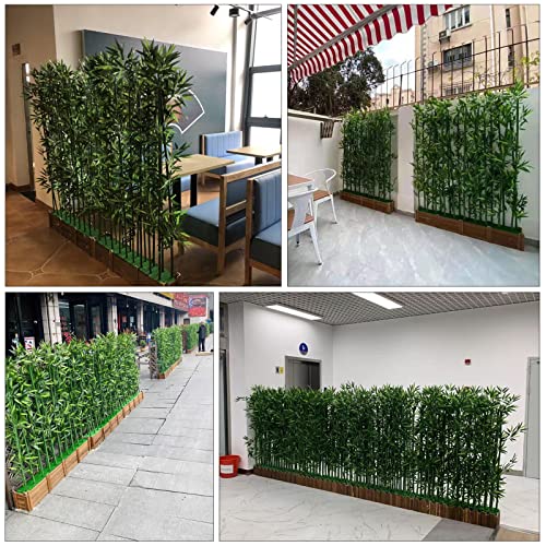 Product: Commercial Home Artificial Bamboo Tree 6.5 5.9 4.9 3.2 Feet High, Fake Plants with Wooden Flowerpot, Natural-Style Privacy Divider Room Partition for Cafe ( Color : 1m Tall , Size : 120x18x18.5cm-20 P