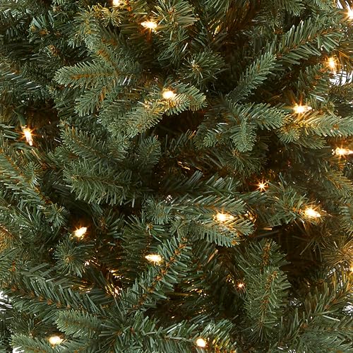 Product: National Tree Company Pre-lit Artificial Mini Christmas Tree | Includes Small Lights and Cloth Bag Base | for Tabletop or Desk | Burlap-4 ft, 4', Green