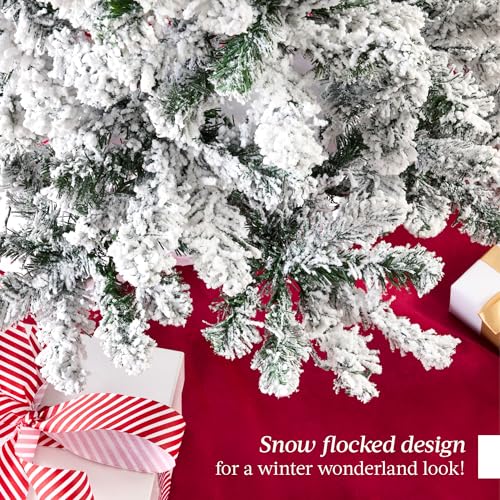 Silky Flower Store Flocked Pencil Christmas Tree, 6ft Slim Unlit Artificial Holiday Tree, Snow Dusted PVC Pine 6ft 4 4 Product: Best Choice Products Flocked Pencil Christmas Tree, Unlit Slim Artificial Holiday Decoration, 6ft Skinny Snowy Appearance w/Base