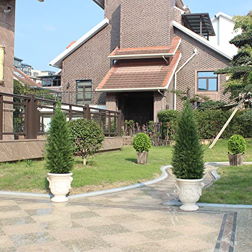 Product: Artificial Topiary Trees 3 Foot Artificial Cedar Trees UV Resistant Potted Plant Set of 2 Faux Bushes Fake Shrubs for Outdoor Indoor Front Porch Garden