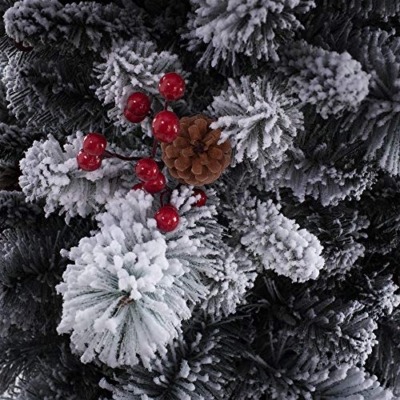 Silky Flower Store Pre-Lit Frosted Fir Potted Christmas Tree, Soft White LED Lights, Faux Red Berries, Whitewash Wood Pot, 4 Foot 13 13 Product: Haute Decor 4 Foot Pre-lit Ashcroft Artificial Frosted Fir Potted Christmas Tree with 100 Soft White LED Lights