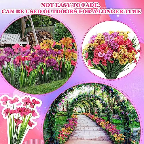 Product: Lyrow 100 Bundles Violet Artificial Flowers, UV Resistant Faux Flowers Outdoor, Faux Silk Flowers, Fake Violet Flowers Bulk for Front Porch Hanging Garden Courtyard Farmhouse Home(Colorful)