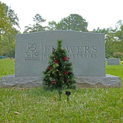 Product: Sympathy Silks Artificial Cemetery Decoration - Gravesite Tree - Christmas Tree with Solar Lights (1) Tree