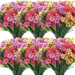 Product: Lyrow 100 Bundles Violet Artificial Flowers, UV Resistant Faux Flowers Outdoor, Faux Silk Flowers, Fake Violet Flowers Bulk for Front Porch Hanging Garden Courtyard Farmhouse Home(Colorful)