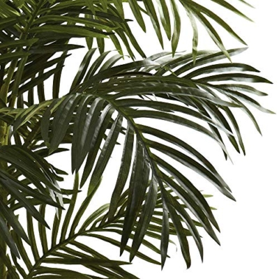 Product: Nearly Natural 6ft Fiddle Leaf Fig Artificial Tree and 5ft. Golden Cane Palm Artificial Tree | Green