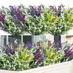 Product: Homcomodar Artificial Lavender Flowers 12 Bundles UV Resistant Outdoor Flower Fake Plastic Outdoor Plants Bush Faux Shrubs Outdoor Garden Yard Hanging Decoration(Mixed Color)