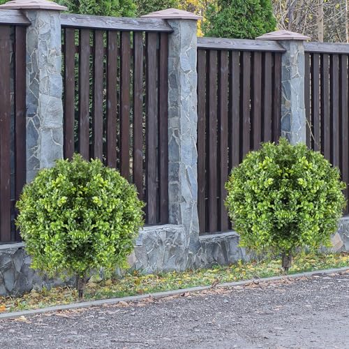 Silky Flower Store Artificial Boxwood Topiary Ball, UV Resistant Faux Greenery, 2 Pack, 26 Inches 5 5 Product: Canlierr 2 Pcs Artificial Boxwood Topiary Ball Bush 26" Tree UV Resistant with Spike Easy to Push in The Ground Fake Boxwood Plants Faux Greenery Shrubs for Indoor Outdoor Home Garden (Light Green)