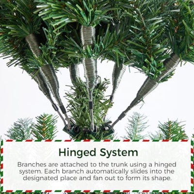 Silky Flower Store Yaheetech Artificial Christmas Tree, Snow Flocked Pinecone Christmas Tree, 7.5ft 14 14 Product: Yaheetech 7.5ft Artificial Christmas Tree, Snow Flocked Christmas Tree w/82 Pinecones, 1346 Frosted Tips, Pre-Decorated Tree for Holiday Party Decoration