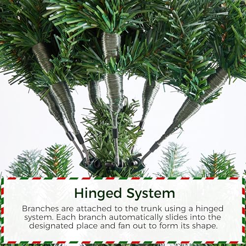 Silky Flower Store Yaheetech Artificial Christmas Tree, Snow Flocked Pinecone Christmas Tree, 7.5ft 5 5 Product: Yaheetech 7.5ft Artificial Christmas Tree, Snow Flocked Christmas Tree w/82 Pinecones, 1346 Frosted Tips, Pre-Decorated Tree for Holiday Party Decoration