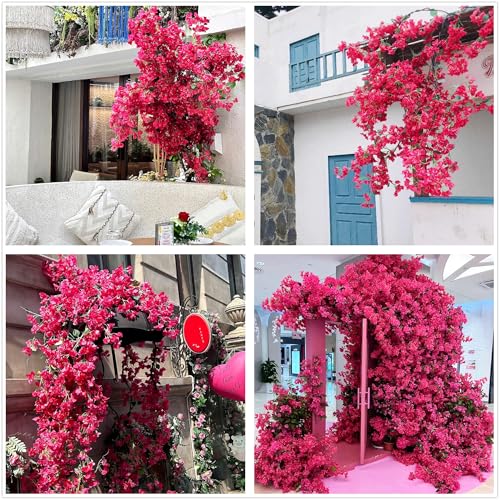 Silky Flower Store Artificial Bougainvillea Flower Stems, Silk Long Branches Fuchsia, Pack of 16, 31in 3 3 Product: haplous Pack of 16 - Artificial Bougainvillea Flower Stems Silk Bougainvillea Long Branches Full Blossoms for Home Wedding Table Centerpiece Shower Event Backdrop Indoor Outdoor Decorations (Fuchsia)