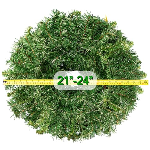 Silky Flower Store Artificial Christmas Wreath, Frosted Red Poinsettia Red Ornaments, Outdoor Indoor Décor, 24 Inch, 30 Inch Easel 7 7 Product: Christmas Wreath - Outdoor Christmas Decoration - 24 inch Wreath with Frosted Red Poinsettia and Red Ornaments on 30 Inch Easel