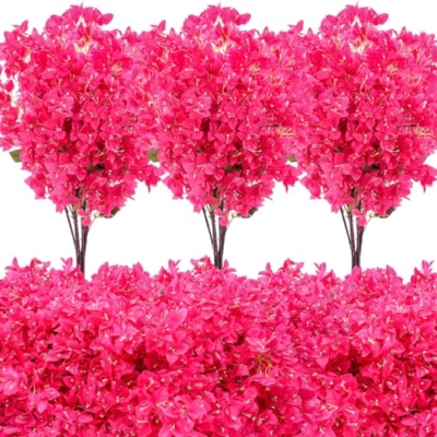 Product: Yuxung 30 Pack Artificial Bougainvillea Floral 38" Silk Long Stem Bougainvillea Plants Hanging Table Centerpiece for Home Wedding Indoor Outdoor Decorations (Rose Red)