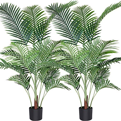Product: Fopamtri Artificial Areca Palm Plant 4.6 Feet Fake Palm Tree with 15 Trunks Faux Tree for Indoor Outdoor Modern Decor Feaux Dypsis Lutescens Plants in Pot for Home Office Housewarming Gift, 2 Pack