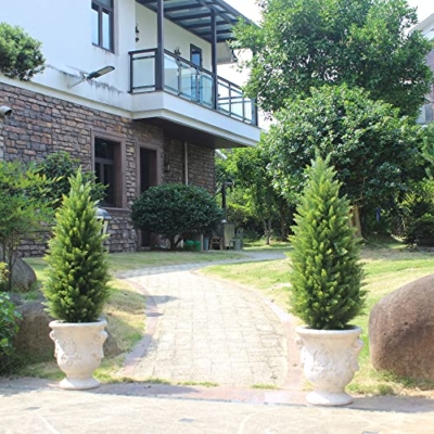 Product: 3ft Artificial Topiary Trees Artificial Cedar Trees UV Resistant Bushes Potted Set of 2 Faux Shrubs for Outdoor Indoor Front Porch Garden