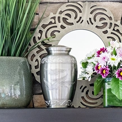Product: Peaceful Freedom Elegant Cremation Urn Handcrafted Brass Funeral Tribute