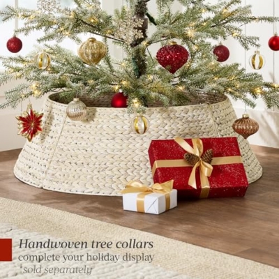 Product: Best Choice Products Pre-Lit Sparse Christmas Tree 6ft Artificial Flocked Pine Holiday Décor Aspen Noble Fir 2-in-1 White & Multicolor LED Lights