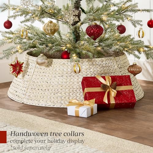 Product: Best Choice Products Pre-Lit Sparse Christmas Tree 6ft Artificial Flocked Pine Holiday Décor Aspen Noble Fir 2-in-1 White & Multicolor LED Lights