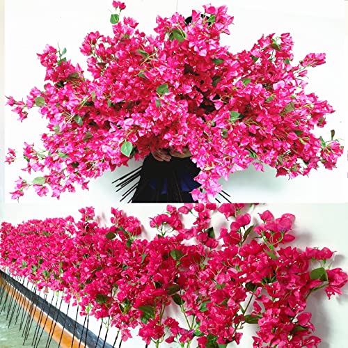 Silky Flower Store Artificial Bougainvillea Silk Flower Branches, Hot Pink Floral Decor, Bulk 40Pcs 45cm 2 2 Product: 40Pcs in Bulk Artificial Bougainvillea Silk Flowers Branches Long Plant Stems 45" for Wedding Centerpieces, Bussiness Decoration Project, Indoor & Outdoor Decoration (Hot Pink - 40Pcs)