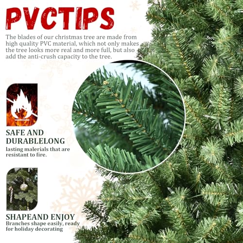 Silky Flower Store 8FT Prelit Christmas Tree, 500 Warm White Lights, 1460 Branch Tips, Hinged Memory Wire, Metal Base, 8FT 2 2 Product: 8FT Prelit Christmas Tree - Premium Artificial Xmas Tree with 500 Lights & 1460 Branch Tips for Holiday Home Decoration