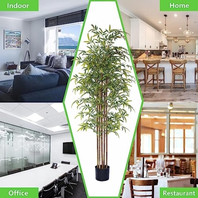 Product: Happygrill Artificial Bamboo Tree, Greenery Plants in Nursery Pot, Decorative Fake Trees Artificial Trees for Home Decor Indoor,Office, Entryway, 5Ft High