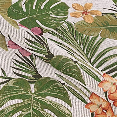Product: Couristan Dolce Flowering Fern Ivory-Hunter Green Indoor/Outdoor Area Rug, 5'3" x 7'6"