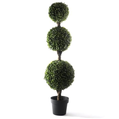 Product: Bornbridge 4' Boxwood Ball Tree - Lifelike Artificial Outdoor Plant, UV Resistant, No Water Required, Can Be Planted in Ground or Used as Patio Decor
