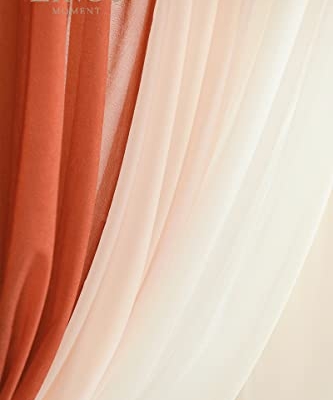 Silky Flower Store Fall Wedding Arch Flowers, Artificial Terracotta Burnt Orange Floral Arch Kit, Sheer Drapes, 5 Piece Set, 32.5cm 12 12 Product: Ling's Moment Fall Wedding Arch Flowers with Sheer Drapes Kit - Artificial Terracotta and Burnt Orange Floral for Ceremony Backdrop, Arbor Decor, 5-Piece Set (2 Flower Stems + 3 Hanging Drapes)