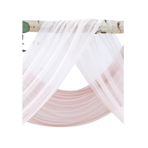 Product: Fsslower Wedding Arch Flowers with Drape Kit (Pack of 4) - 2pcs Artificial Flower Swag with 2pcs Draping Fabric for Wedding Ceremony Arbor and Reception Backdrop Decoration (Blush & White)