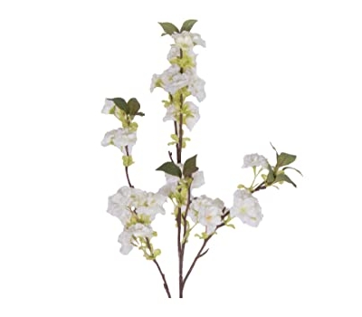 Silky Flower Store White Cherry Blossom Faux Stems, Alice Lane Home Collection, Pack of 3, 32.5cm 7 7 Product: White Cherry Blossom Stems – Pack of 3 – by Alice Lane Home Collection – Luxurious Vibrant Flowers – Faux Stems – Wedding, Home Décor
