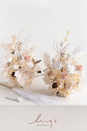 Silky Flower Store Artificial Wedding Arch Flowers White Beige, 41 Inch Tall Free Standing Floral Arrangement, Faux Ceremony Decor 41 Inch Tall 5 5 Product: Ling's Moment Christmas Decor, 41" Tall Fall Free Standing Artificial Flowers Arrangements 2pcs Wedding Arch Altar Stage Decorations White Beige for Ceremony Reception Rose Fake Floral Party