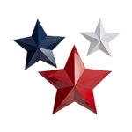 Product: Nearly Natural 12in., 18in. and 24in. Americana Farmhouse Metal Stars Wall Decor Set (Set of 3)