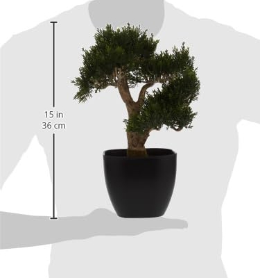 Product: Nearly Natural 4966 Cedar Bonsai Artificial Tree, 15-Inch, Green
