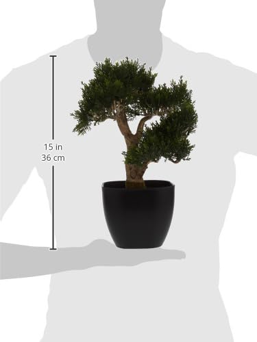 Product: Nearly Natural 4966 Cedar Bonsai Artificial Tree, 15-Inch, Green