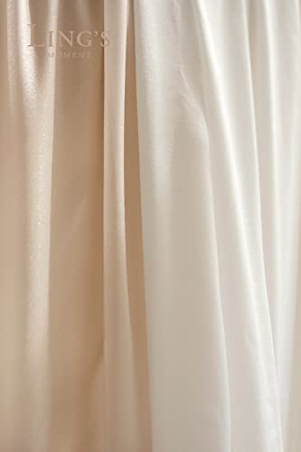 Product: Ling's Moment Deluxe White Beige Artificial Wedding Arch Flowers with Drapes Kit-Pack of 5, 2pcs Flower Arrangements 3pcs Hanging Sheer Drapes Ceremony Arbor Reception Backdrop Rose Floral Decorations