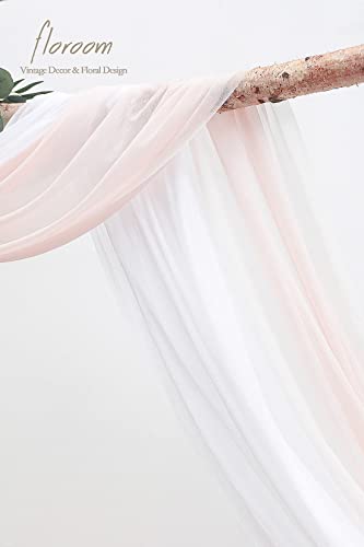 Product: Floroom Arch Flowers with Drapes Kit (Pack of 4) - 2pcs Artificial Blush Pink Floral Swag Arrangement with 2pcs Draping Fabric for Wedding Ceremony Arbor and Reception Backdrop Decoration