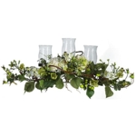 Product: Nearly Natural 4634-CR Hydrangea Triple Candleabrum Centerpiece, Cream 29" x 10.25" x 10.25"