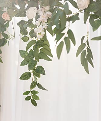 Silky Flower Store Artificial Wedding Arch Floral Garland Sage Green White Eucalyptus Rose, 6.5FT 10 10 Product: Ling's Moment Backdrop Floral Garland 6.5FT Artificial Wedding Arch Flowers Sage Green Decor, White Ceremony Reception Hanging Eucalyptus Rose Arbor Arrangement Outdoor Party Swag Home Decorations
