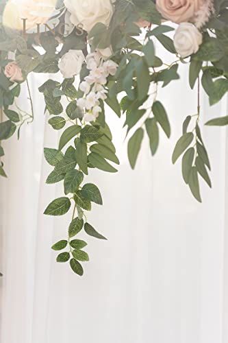 Silky Flower Store Artificial Wedding Arch Floral Garland Sage Green White Eucalyptus Rose, 6.5FT 4 4 Product: Ling's Moment Backdrop Floral Garland 6.5FT Artificial Wedding Arch Flowers Sage Green Decor, White Ceremony Reception Hanging Eucalyptus Rose Arbor Arrangement Outdoor Party Swag Home Decorations