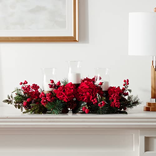 Product: Nearly Natural Artificial Hydrangea Holiday Candelabrum
