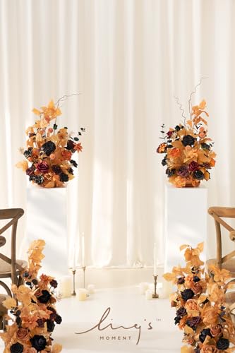 Silky Flower Store Fall Artificial Flower Arrangements, Wedding Arch Decorations, Pumpkin Orange Black Faux Florals, 2 Piece Set 41cm 1 1 Product: Ling's Moment 41" Tall Fall Free Standing Artificial Flowers Arrangements 2 pcs Wedding Arch Altar Stage Decorations Classic Halloween Wedding for Ceremony Reception Church Backdrop Outdoor Party