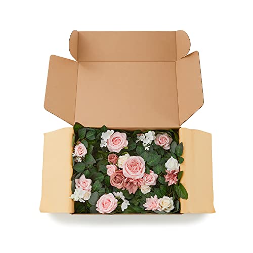 Silky Flower Store Eucalyptus Garland with Flowers Blush Pink Artificial Garland Decor, 9FT 6 6 Product: OnlyBloom 9FT Eucalyptus Garland with Flowers, Artificial Flowers Garland Table Runner Decor Arch Backdrop Head Table Decorations for Wedding Sweetheart Table Centerpieces(Blush Pink)