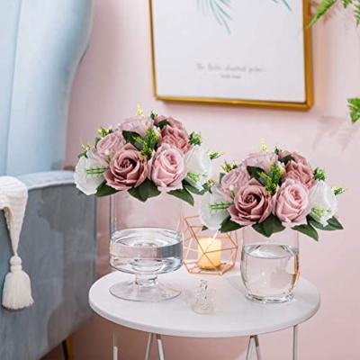 Silky Flower Store Pink Artificial Rose Kissing Ball Centerpiece, Wedding Table Floral Arrangement, Silk Flowers 25cm/10in 14 14 Product: Sziqiqi Flower Centerpieces for Tables Pink Kissing Balls for Wedding - Artificial Floral Arrangement Center Piece Decorations Flores Artificiales para Decoracion