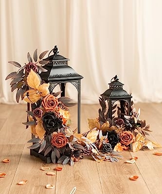 Silky Flower Store Black Artificial Flower Garland, Wedding Centerpiece Decor, 6 Pack 2ft Flexible Vine, 12ft Connected, 61cm 5 5 Product: Ling's Moment 6Pack 2ft Artificial Flowers Garland Black Lantern Flower Centerpieces Wedding Aisle Decor Chair Flowers Arch Floral for Signs DIY Table Wall Window Cake Halloween Decoration