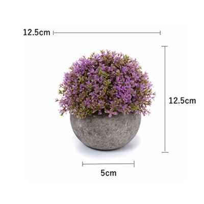 Silky Flower Store Artificial Mini Plants Grey Pot Set of 3, Home Office Wedding Decor, Faux Greenery 4.9in 12 12 Product: T4U Mini Artificial Plants in Grey Pot, Plastic Fake Green Colorful Flower Topiary Shrubs for Home Office Wedding Decoration Set of 3