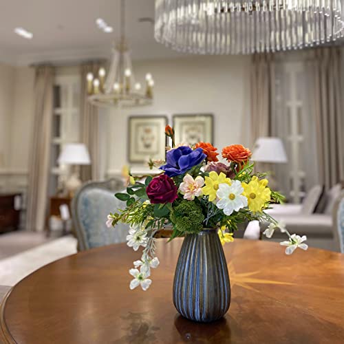 Silky Flower Store Artificial Faux Flowers in Vase, Silk Floral Centerpiece, Table Decor for Dining Room Home Decor, Spring Gift, 32.5cm 2 2 Product: WAKISAKI Artificial Faux Flowers in Vase, Silk Flower Arrangement Artificial Floral Centerpiece, Table Centerpieces for Dining Room Home Decor Valentine's Day Gift (Spring)