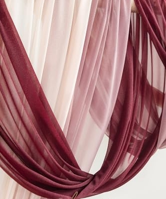 Silky Flower Store Wedding Arch Flowers with Sheer Drapes, Bordeaux Red Wine Artificial Floral Kit, 5 Piece Set 20.5cm 10 10 Product: Ling's Moment Wedding Arch Flowers with Sheer Drapes Kit - Artificial Bordeaux Red & Wine Floral Arrangements for Ceremony Backdrop, Arbor Decor, 5-Piece Set (2 Flower Stems + 3 Hanging Drapes)