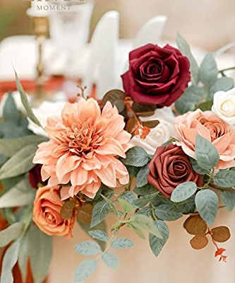 Silky Flower Store Terracotta Artificial Flower Garland, Burnt Orange Wedding Arch Greenery, Faux Floral Swags Centerpieces, 27.5in x 14in 8 8 Product: Ling's Moment 2Pcs Terracotta Artificial Flower Garland Floral Swags Centerpieces Burnt Orange Wedding Arch Flower Greenery Arrangements for Sweetheart Table Wall Window Home Garden Outdoor Decor