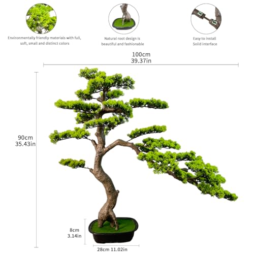 Product: VIGGDA 3ft（43in） Artificial Bonsai Tree Juniper Faux Plants Indoor Big Fake Plants Decor with Ceramic Pots for Home Table Office Desk Bathroom Shelf Bedroom Living Room Farmhouse Decorations
