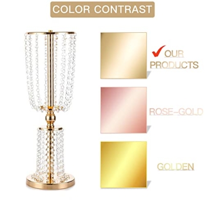 Product: 2 Pcs 23.75 inches Gold Vases for Centerpieces Tall Crystal Metal Vase Flower Stand Holders Wedding Centerpiece Chandelier for Reception Tables Wedding Supplies